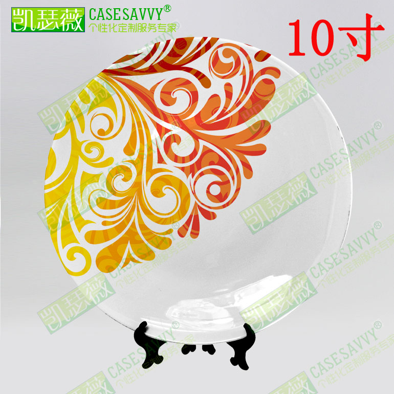 10英寸花纹装饰盘子餐厅工作室民宿背景墙饰壁挂盘田园陶瓷盘摆件