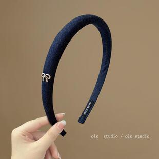 美到语塞~蝴蝶结牛仔发箍百搭甜酷发圈发网2024新款小众高级头箍