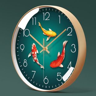 易普拉6005挂钟客厅钟表简约北欧时尚 家用时钟挂表静音扫秒石英钟