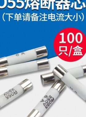 熔断器RO55保险丝5*25mm 陶瓷式FUSES电流可选1A/2A/4A/5A/6A/10A