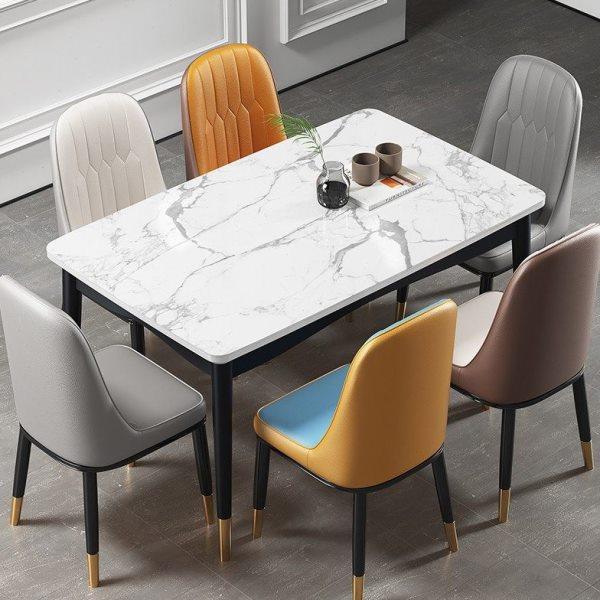 北欧轻奢实木餐桌椅组合家用小户型现代简约长方形吃饭桌大理石纹,住宅家具,玻璃餐桌,淘宝优惠券,粉丝福利购,淘宝优惠卷