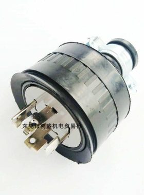 台湾LKEW隆光防水引挂式插头LK6420附橡胶套WF8420保障5KW用黑色