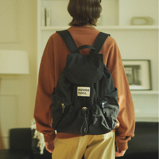 backpack MASMARULEZ官方正品 flap 翻盖双肩包String Black 现货