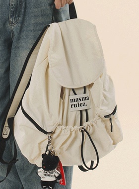 MASMARULEZ官方正品现货 翻盖双肩包String flap backpack Ivory