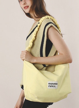 MASMARULEZ官方正品现货尼龙通勤单肩包斜挎包腋下包休闲百搭黄色