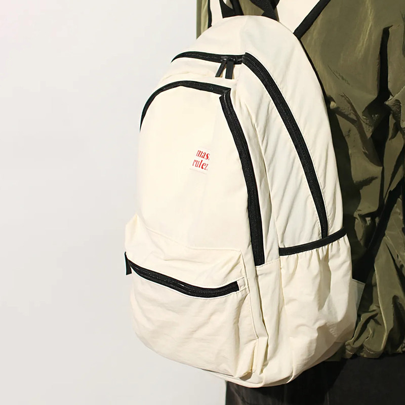 MASMARULEZ官方正品现货 双肩包百搭防水尼龙书包多口袋背包 乳白,箱包皮具/热销女包/男包,双肩背包,淘宝优惠券,粉丝福利购,淘宝优惠卷