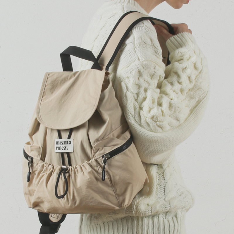 MASMARULEZ韩国正品现货迷你双肩包出游上班上学通勤女生背包米色