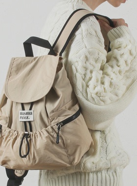MASMARULEZ韩国正品现货迷你双肩包出游上班上学通勤女生背包米色