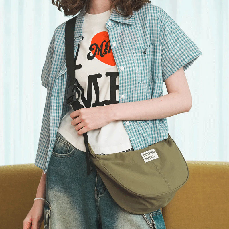 MASMARULEZ官方正品迷你尼龙单肩斜挎包百搭帆布三用包通勤包卡其