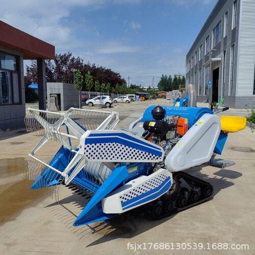 履带式小麦收割机15马力柴油动力水稻收获脱粒机大豆联合收割机