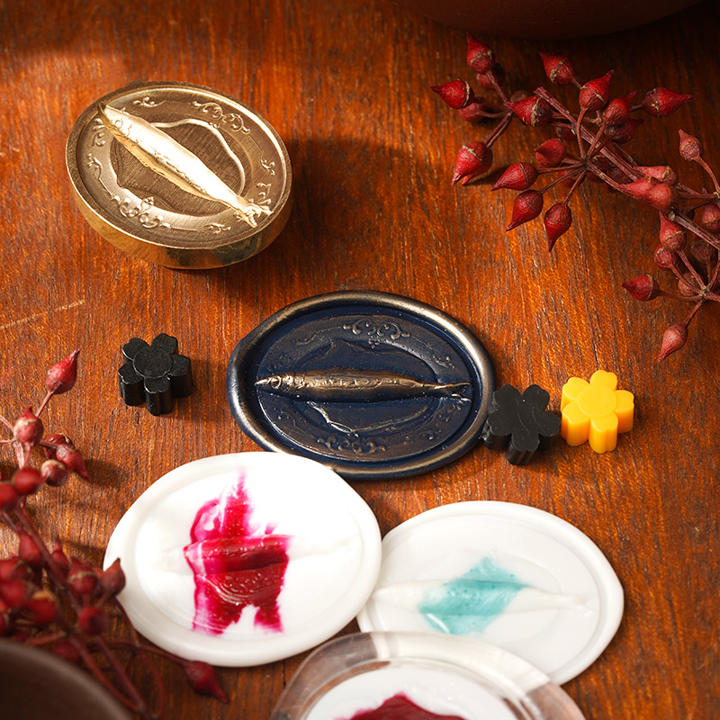 火漆印章浮雕食物包子华夫饼密封蜡装饰礼品信封封口DIY铜印章头