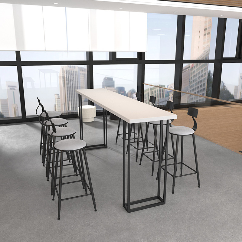 实木吧台桌家用阳台长条酒吧台商用靠墙奶茶店咖啡厅高脚桌椅