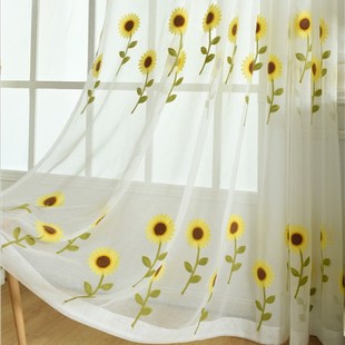 小新太阳纱帘薄纱窗帘阳台纱遮光窗纱现代成品客厅卧室