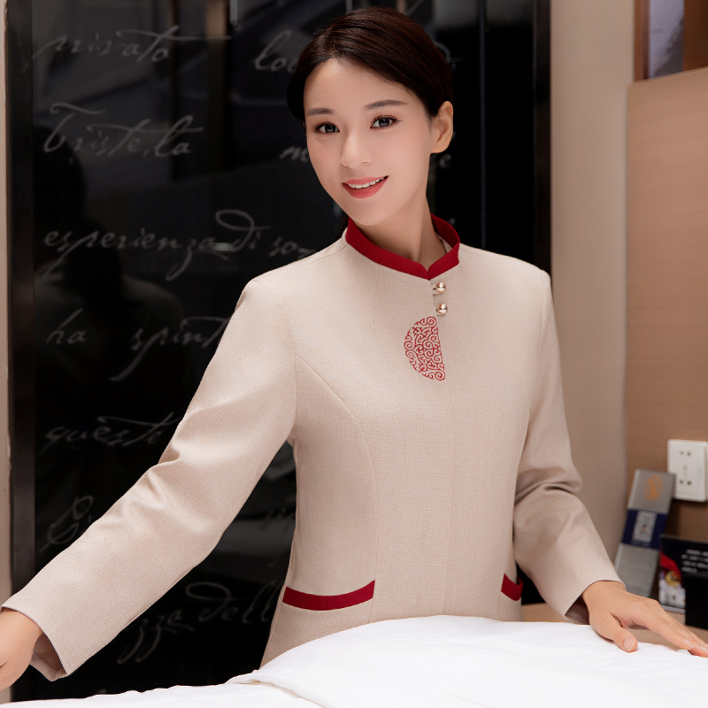 星级保洁服长袖套装酒店宾馆客房清洁员工作服春夏阿姨物业PA制服