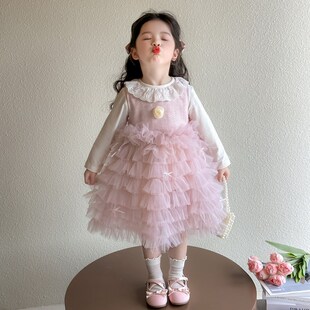 女童春秋公主裙子春装2025新款儿童洋气春季连衣裙套装女宝宝春装