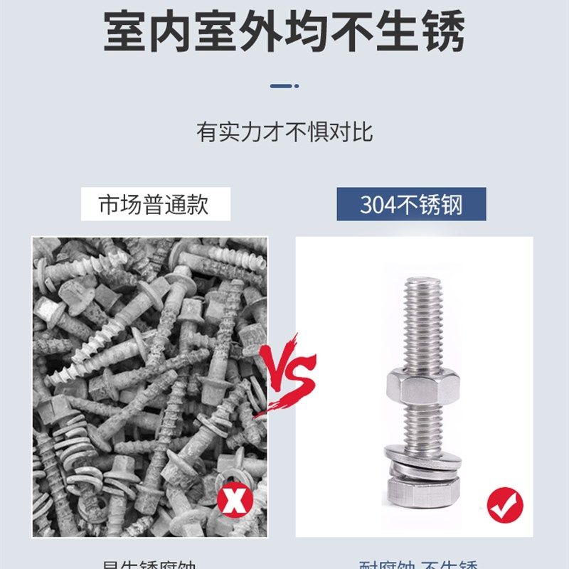 M3-M20外六角螺栓304不锈钢螺丝螺母套装配件大全杆M6M8M10M12M16,五金/工具,螺栓,淘宝优惠券,粉丝福利购,淘宝优惠卷