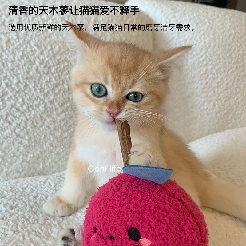 Coni life怪可爱猫咪磨牙玩具木天蓼自嗨解闷宠物用品耐咬逗猫棒