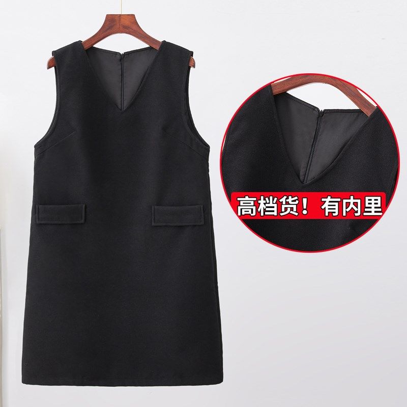 大码胖mm毛呢无袖马甲裙吊带背心裙连衣裙女秋冬外搭宽松遮肚裙子