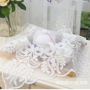 茶具盖布防尘布茶盘茶杯水杯盖杯子的盖巾圆形长方形蕾丝茶道家用