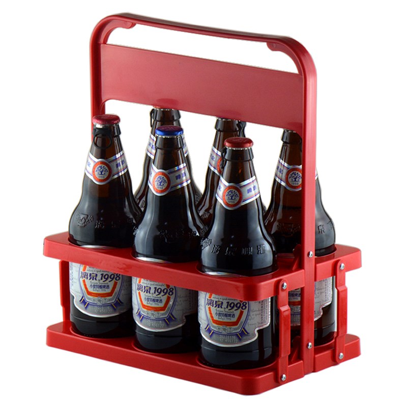 燕京U8酒架漓泉1998啤酒座 可折叠塑料提篮6瓶装大号提酒器酒筐提