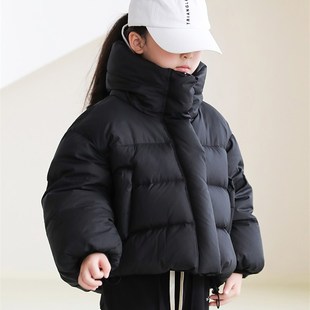 90绒亲子童装 新品 小中大童外套23251 加厚2024冬季 女童羽绒服短款