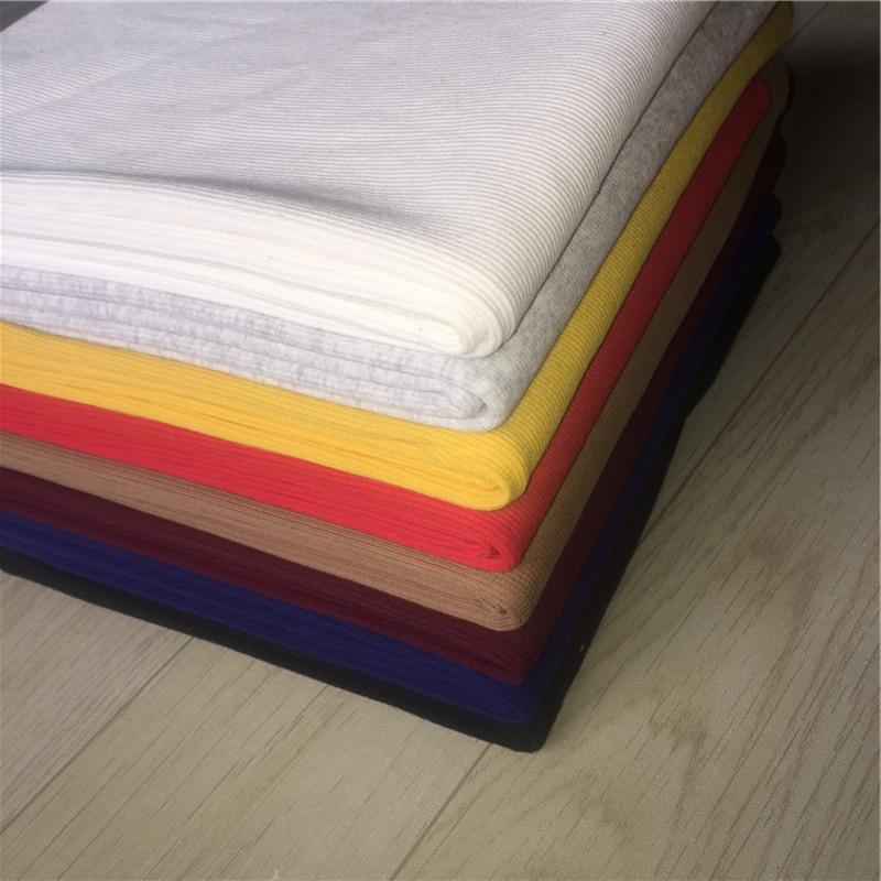 纯棉弹力螺纹布料领口袖口裤腰脚口下摆罗纹面料针织罗口黑色