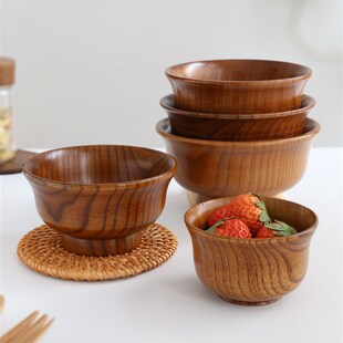 天然酸枣木碗藏式奶茶碗实木碗大小号汤碗反边油酥碗面碗蒙古饭碗