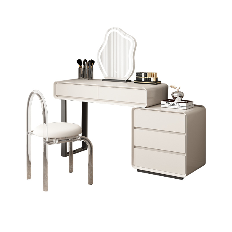 卧室实木奶油风梳妆台斗柜一体收纳柜多功能六斗柜小户型化妆台