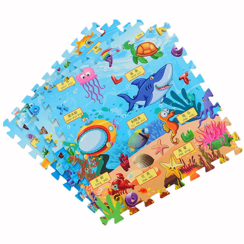 儿童泡沫地垫加厚宝宝卡通拼图爬行垫拼接家用卧室防潮铺地板垫子