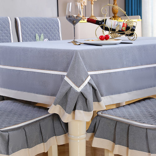 2新款现代纯色餐桌布餐椅连体坐垫靠背一体椅子罩餐椅垫