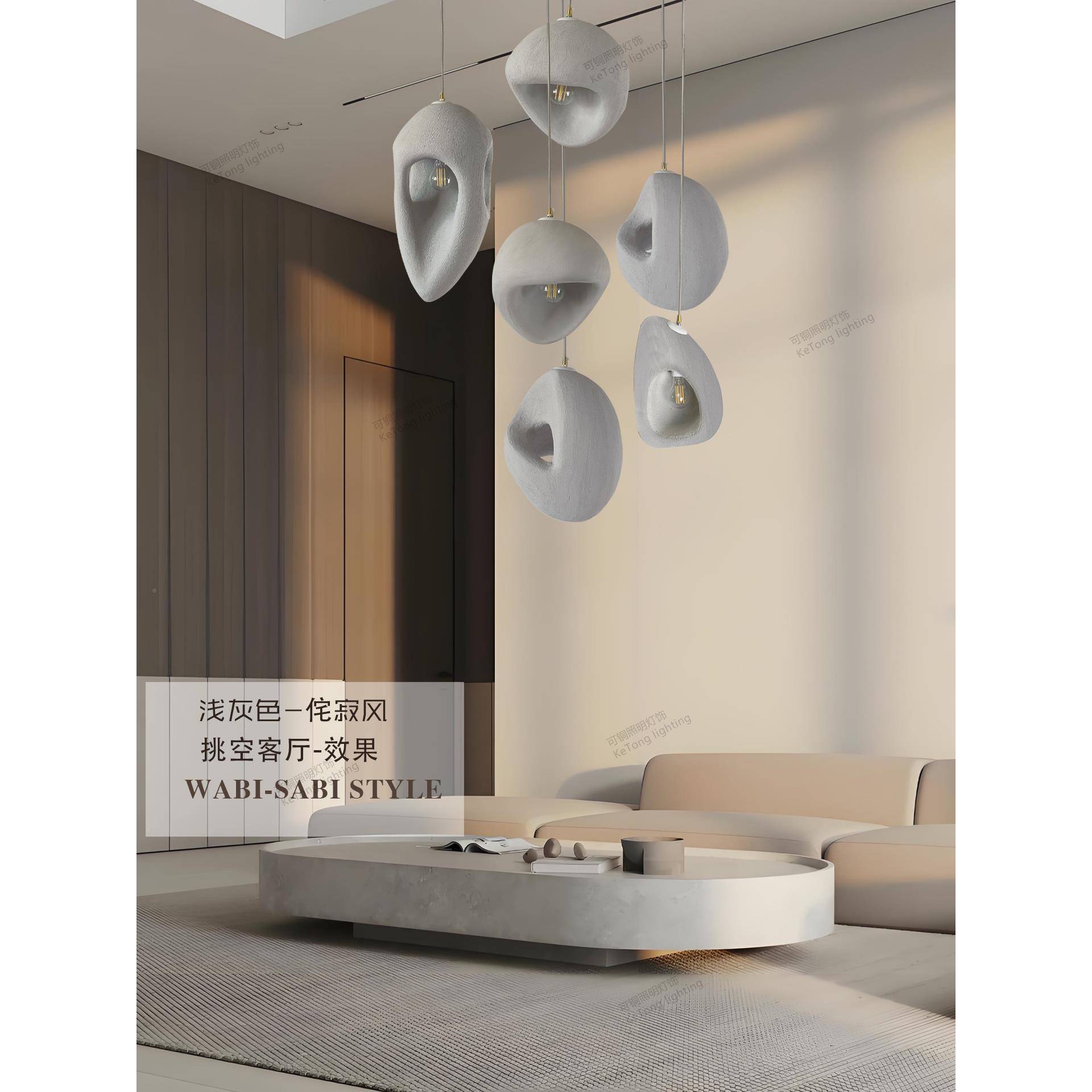 l楼梯吊灯挑侘寂灯风空设计师款日式别墅样板D2房民宿客厅oft吊灯