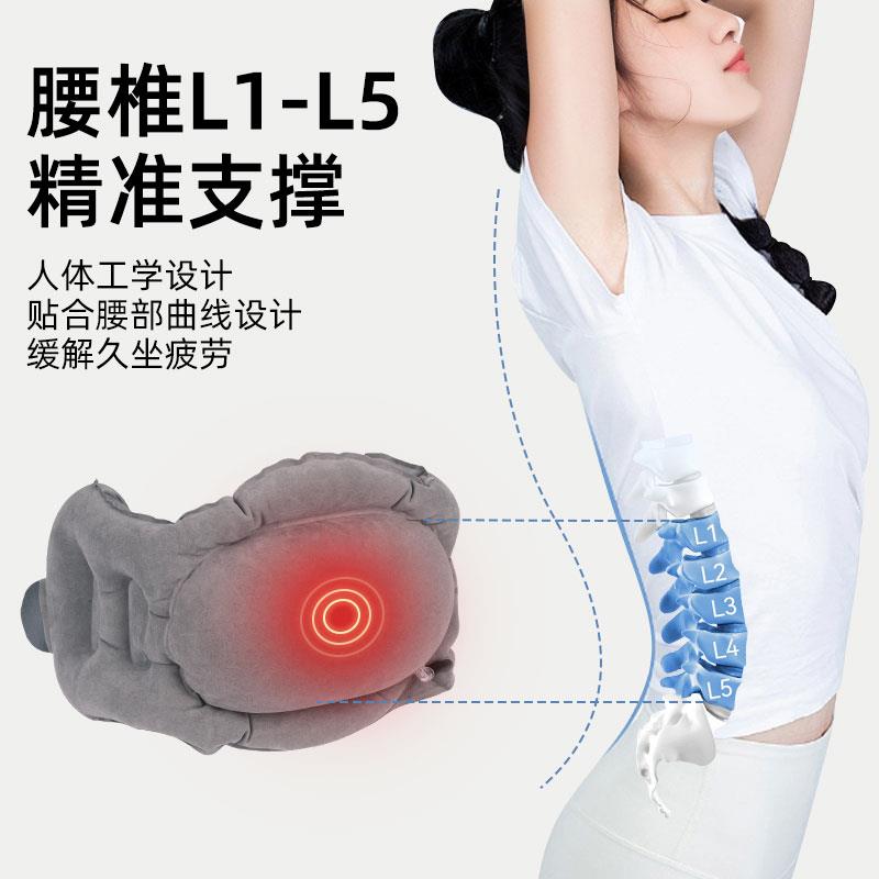 按压行充气腰垫飞机腰枕 腰靠垫旅长等途高铁二座YK-YD0睡觉神器