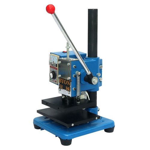 156手动烫印烫金机双加热管名片皮革pu烙印机压唛机手打标记皮革