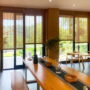 竹帘子遮阳窗帘卷帘阳台户外室外遮光防晒茶室饭店茶楼装饰隔断帘