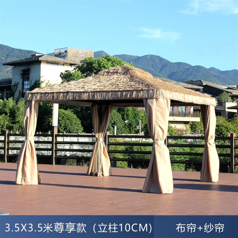 罗马帐篷遮阳防雨茅草棚户外凉亭大排档农家乐餐饮活动景区稻草亭