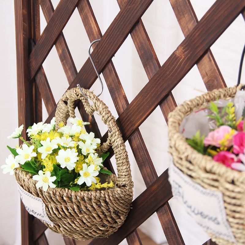 户外防腐木网格花架子室内实木阳台隔断栅栏花盆架室外植物爬藤架