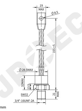 1N4045 1N4046 1N4047 1N4054R 1N4056R 螺栓形大功率整流二极管