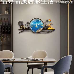 挂钟家用轻奢网红艺术壁钟现简约大气装 新款 饰挂墙时钟静音时钟