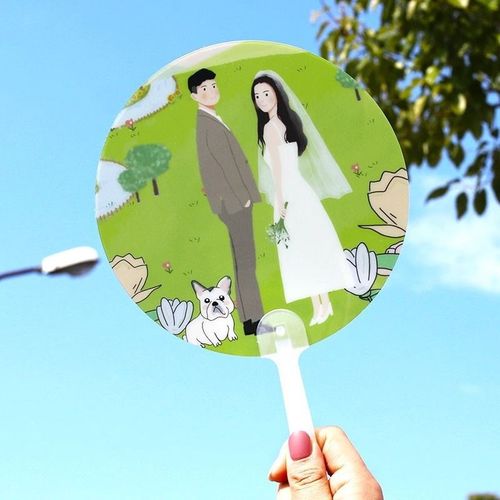 应援扇户外婚礼扇子周边捏脸透扇3D透明广告扇演唱会应援