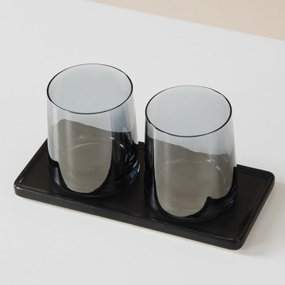 双人漱口杯家用刷牙洗漱杯牙具牙缸高档一家三口情侣牙刷杯子套装