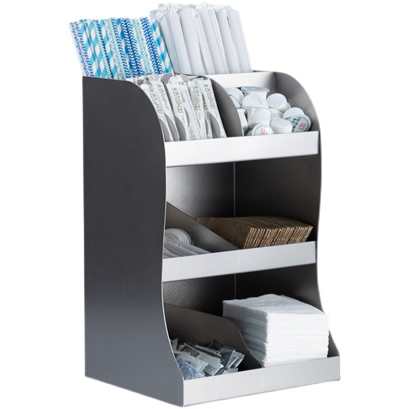 纸杯架展示架电影院吧台取餐区一次性用品不锈钢收纳套装