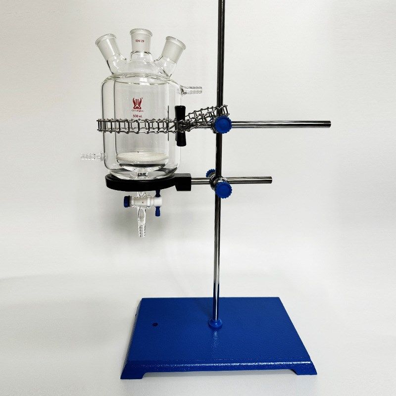 成套双层夹套开口反应器玻璃反应釜带刻度广口反应瓶三口烧杯