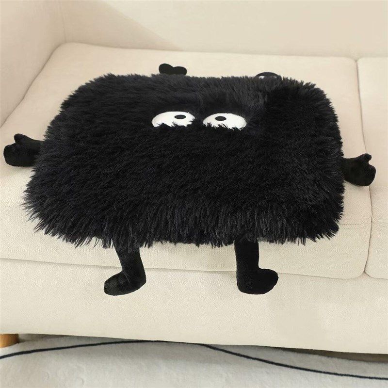 椅子坐垫秋冬黑色小煤球卡通爱女坐垫圆形记忆棉方形拆洗垫子,居家布艺,椅垫,淘宝优惠券,粉丝福利购,淘宝优惠卷