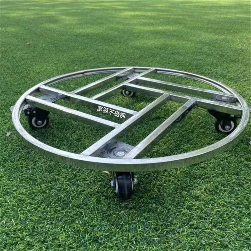 不锈钢大花盆底座圆形可万向轮带刹车乌龟车盆景花架鱼缸底座