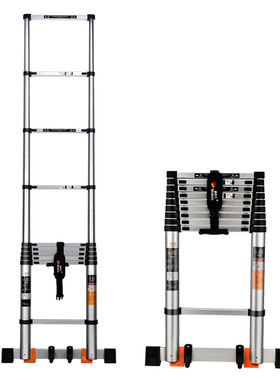 镁多力伸缩单面家用折叠升降楼梯加厚便携梯铝合金工程梯子带挂钩