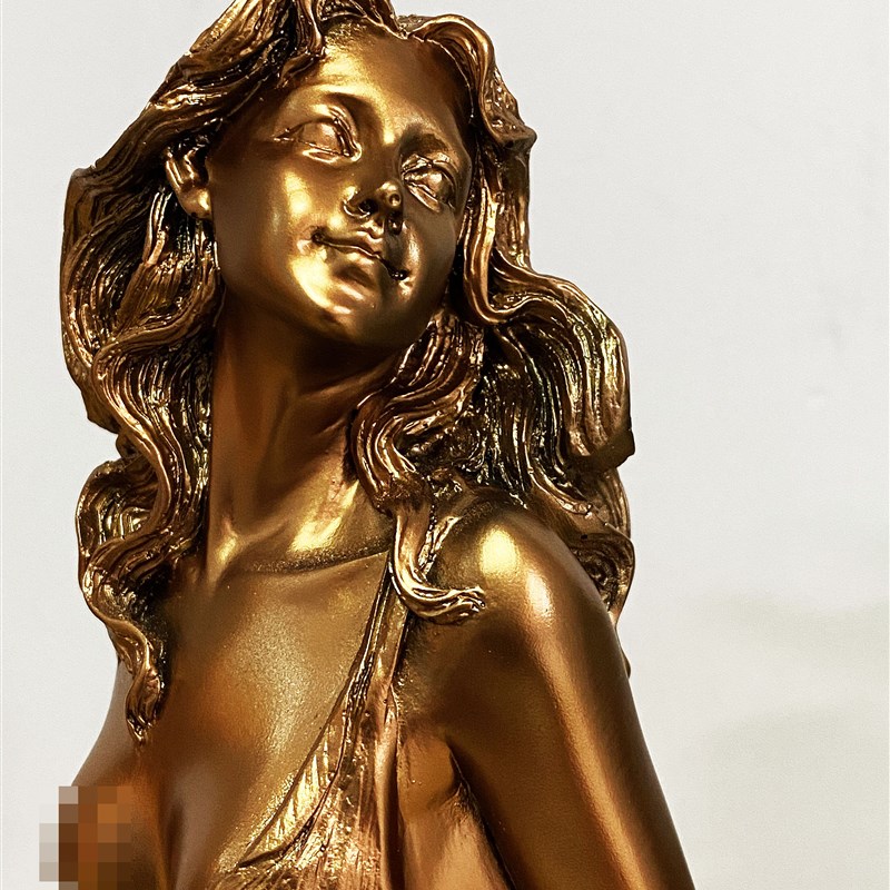 古铜色人物装饰艺术品树脂摆件电视柜酒柜摆设中式摆设雕塑工艺品
