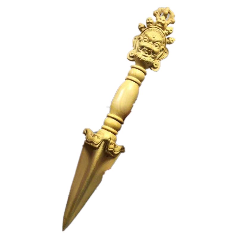 黄杨木雕金刚橛降魔杵护身符密宗法器文玩把件车载挂件工艺品