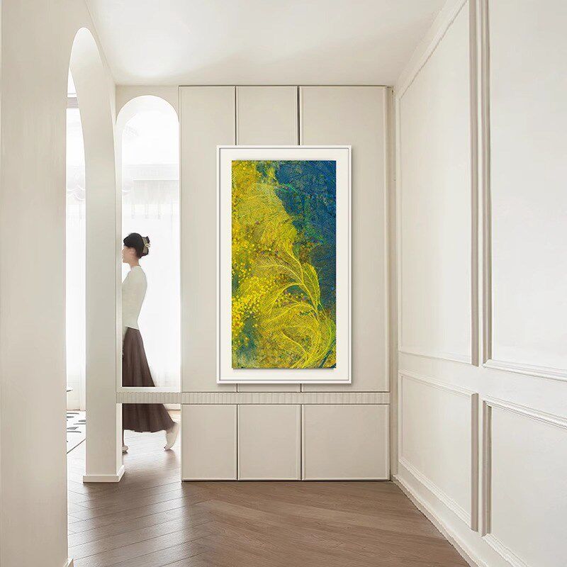 一树金挂画户玄关小众客厅背景墙挂画芭莎艺术艺达利橙舍的画