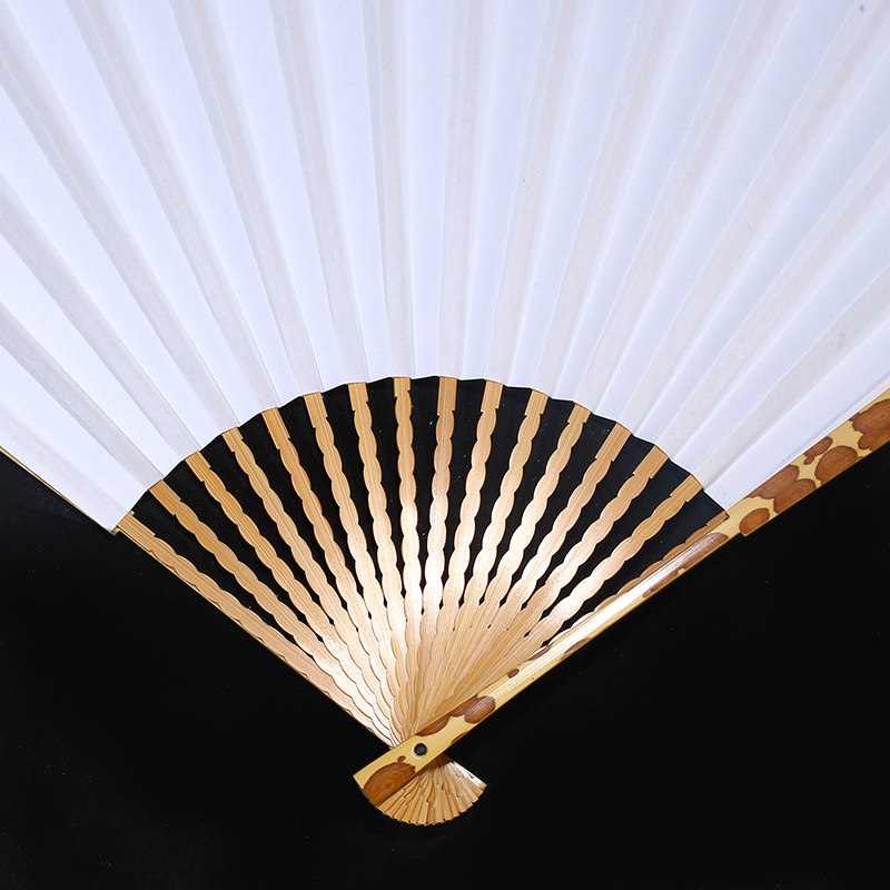 9寸方龙鳞玉竹梅妃折扇扇骨半手工翻轮扇子文玩折扇苏工礼品扇