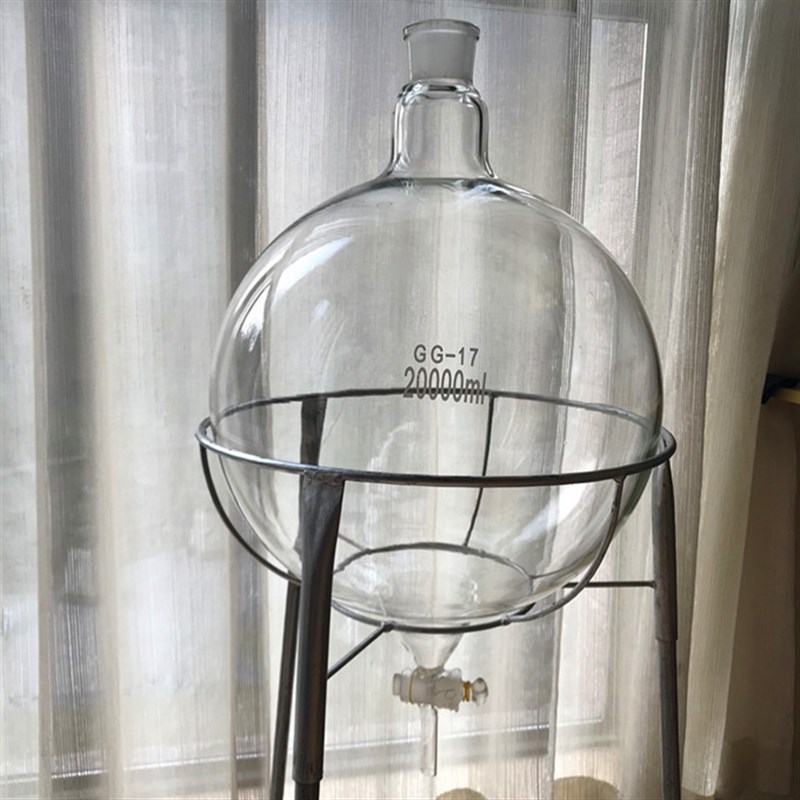 球形分液漏斗L2LL5L厚料玻璃四氟球分实验分液瓶